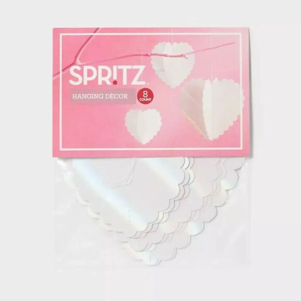 8ct Heart‎ Multipack White Hanging Decor - Spritz